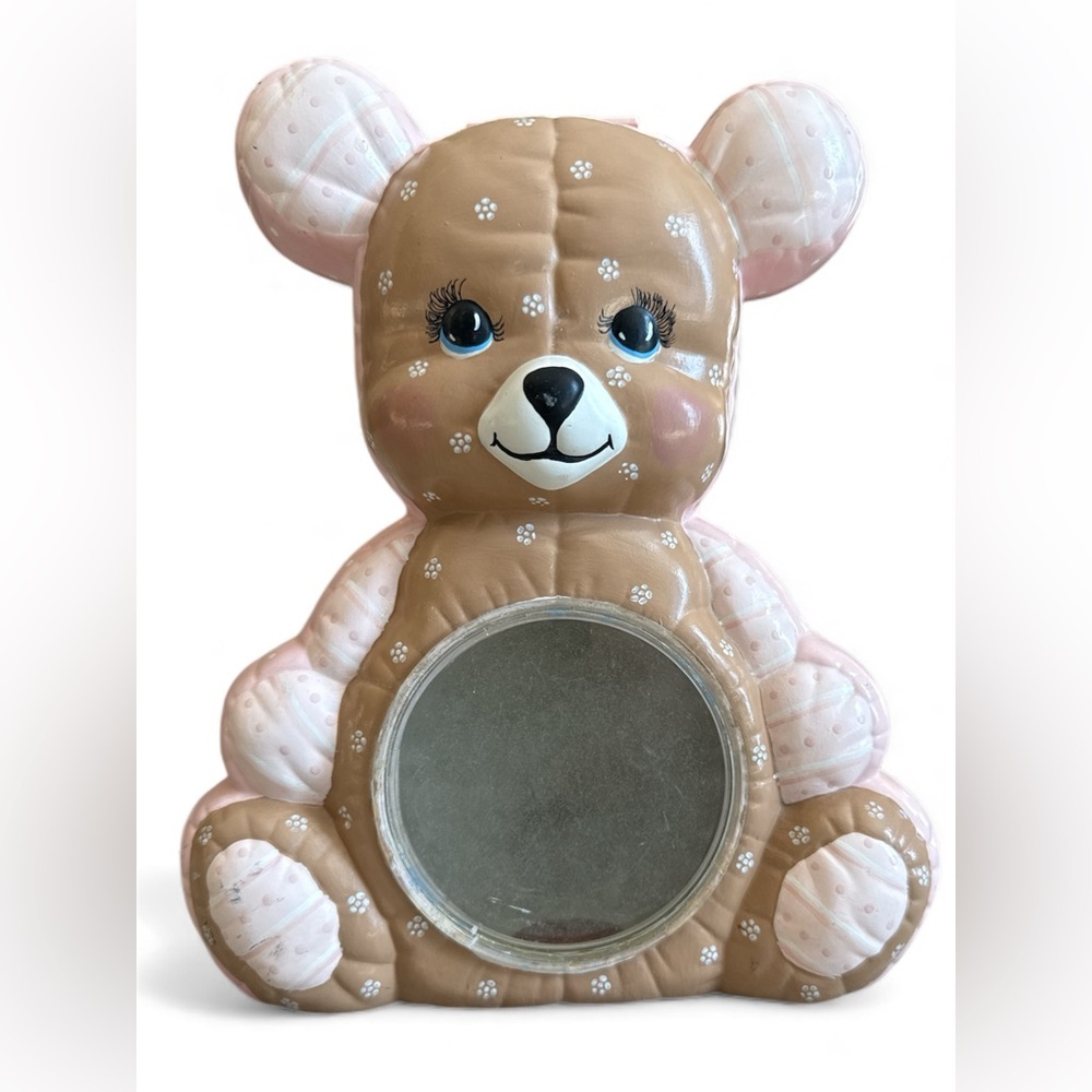 🧸Vintage Adorable Brown and Pink Teddy Bear Piggy Bank 🎀